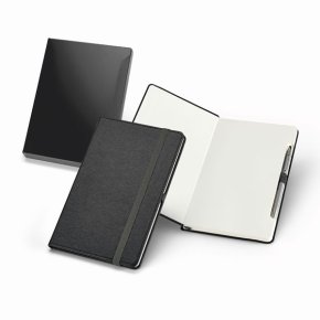 93497 - Caderno em couro sintético com capa dura e esferográfica