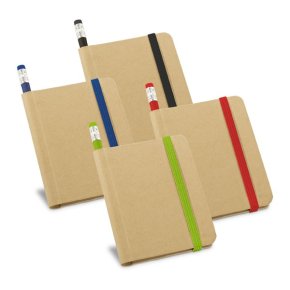 93422 - Caderno capa dura com papel reciclável e lápis