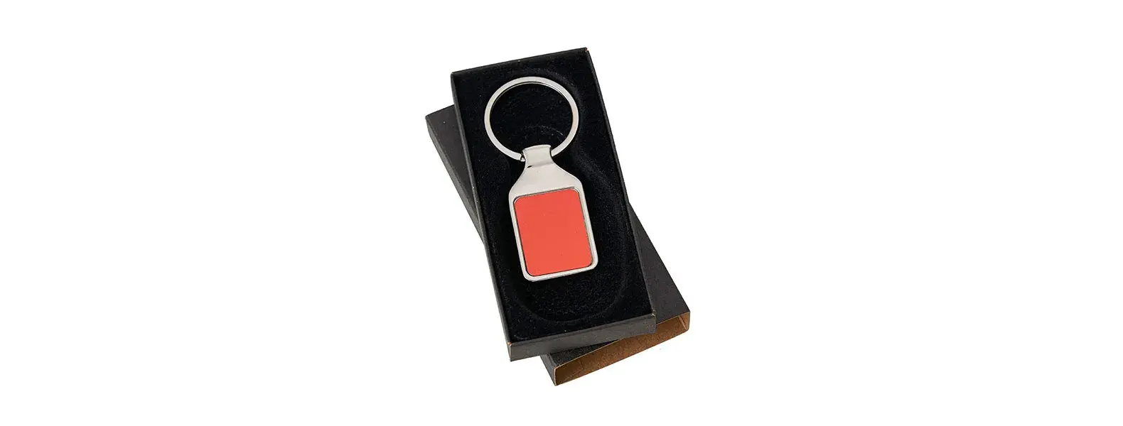 CHAVEIRO EM METAL CROMADO - VERMELHO