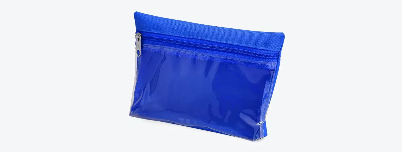 NECESSAIRE EM OXFORD / PVC - AZUL - 19X12,5CM
