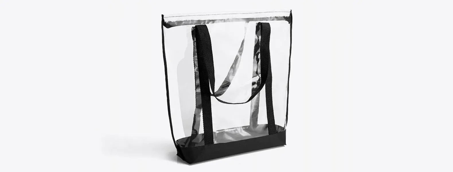 SACOLA TRANSPARENTE EM PVC / NYLON 600 - PRETA